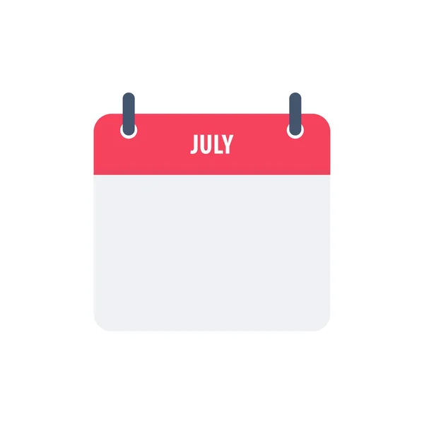 Kalender Symbol Symbol Juli Einfaches Design — Stockvektor