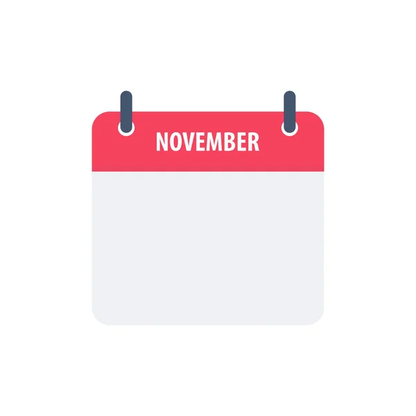 Kalender Symbool November Eenvoudig Ontwerp — Stockvector