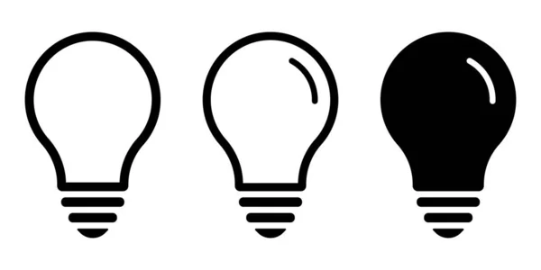 Lampe Icon Set Einfaches Design — Stockvektor