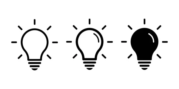 Ensemble Icône Lampe Design Simple — Image vectorielle