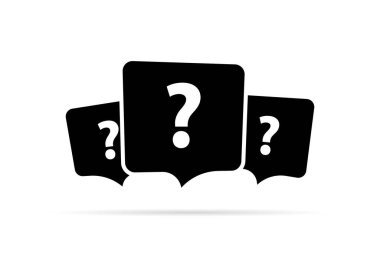 Soru konuşma baloncukları etiketi ile gölge