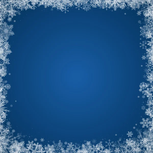 Winter frame with white snowflakes — Stock Photo, Image