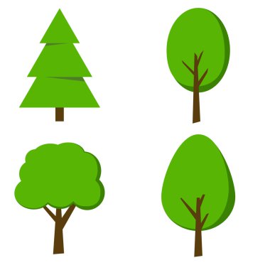 Ağaç Icon set. Doğa koleksiyonu.