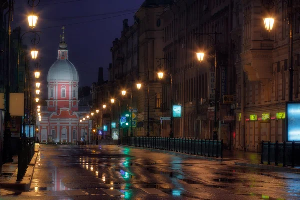 San Petersburgo en la noche lluviosa —  Fotos de Stock