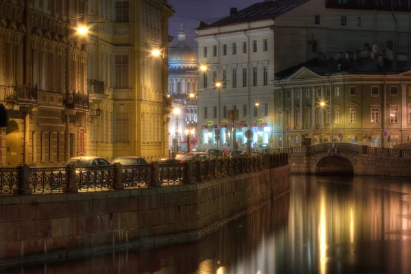 St. Petersburg at rainy night — Stock Photo, Image