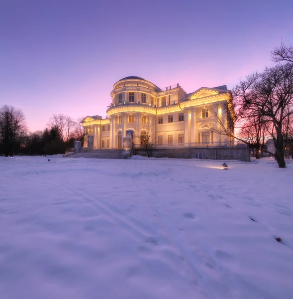 Palais Elaginoostrovsky à Saint-Pétersbourg en hiver Image En Vente