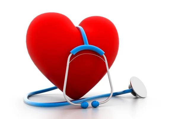 Heart and stethoscope — Stock Photo, Image