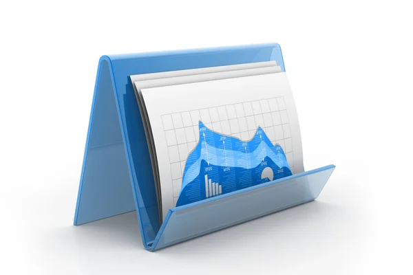 Business chart in folder — Stock Photo, Image