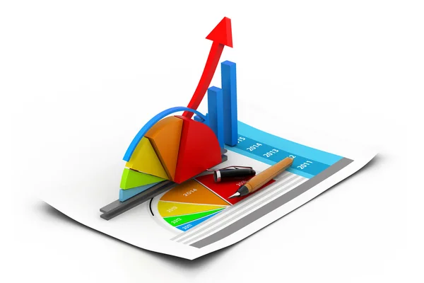 Gráfico y gráfico de negocios — Foto de Stock