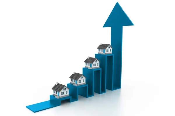 Graph of the housing market — Stock Photo, Image