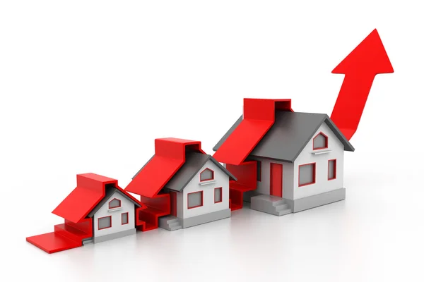 Gráfico de venta de casas en crecimiento —  Fotos de Stock