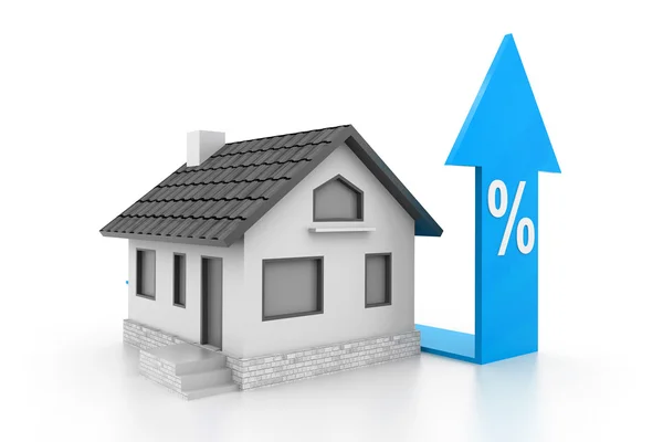 Percent symbol with home — Stock Photo, Image