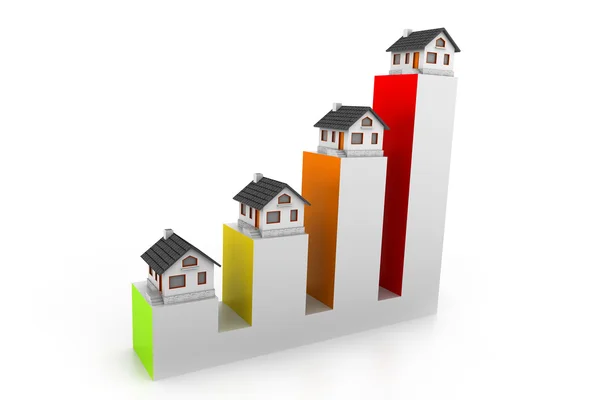 Növekedés az ingatlan grafikon — Stock Fotó