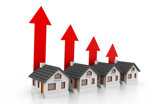 Gráfico imobiliário em crescimento — Fotografia de Stock