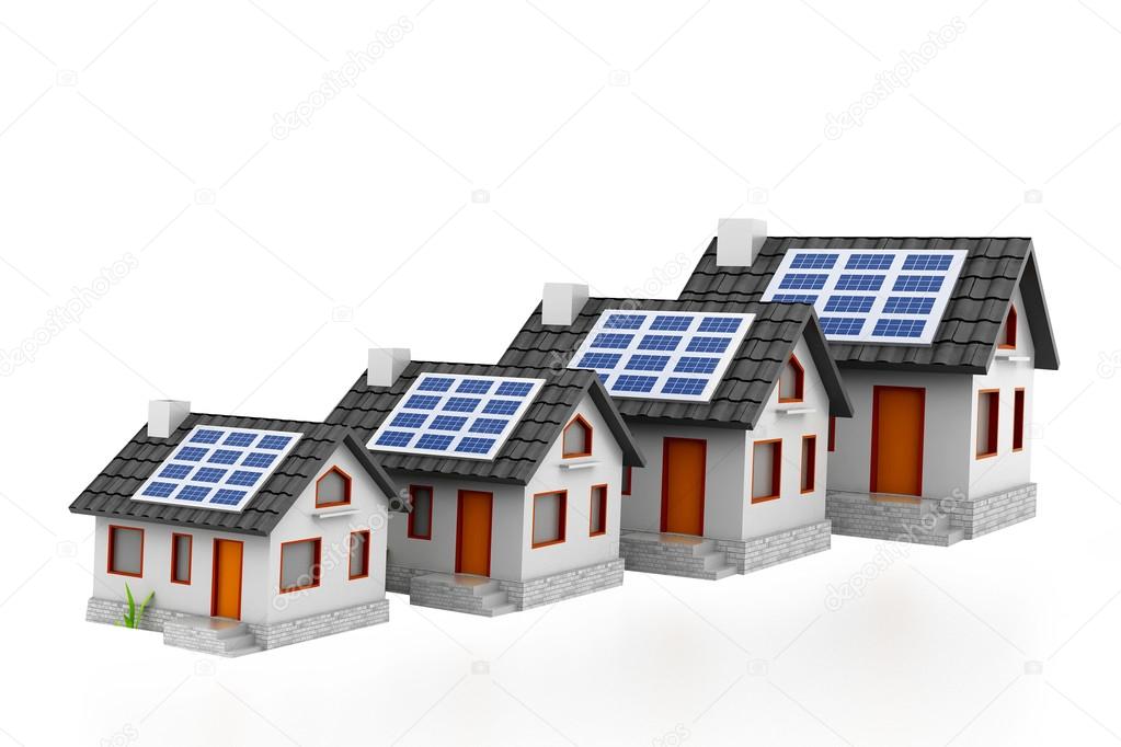 Growing home sale graph with solar panels