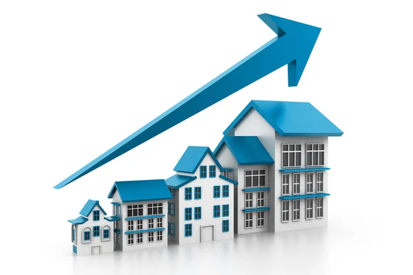 Graph of housing market — Stock Photo, Image