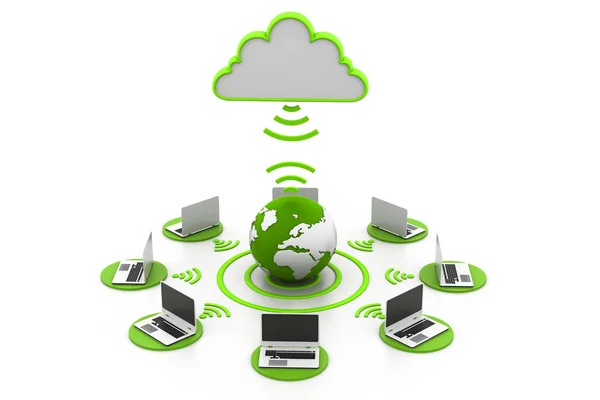 Cloud computing — Stockfoto