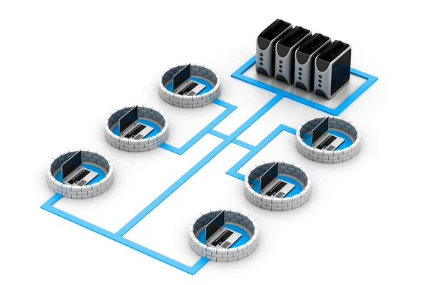 Sichere Computer-Netzwerkgeräte — Stockfoto