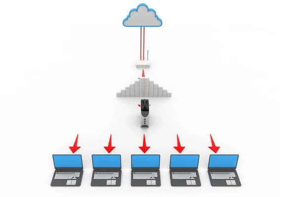Cloud-computer-netwerk — Stockfoto