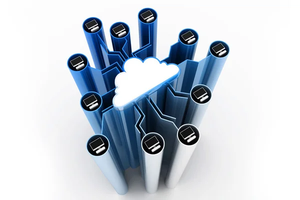 Cloud-computer-netwerk — Stockfoto