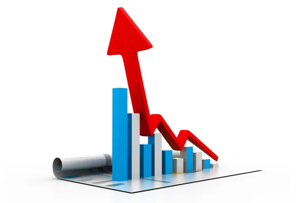 Växande business diagram och diagram — Stockfoto