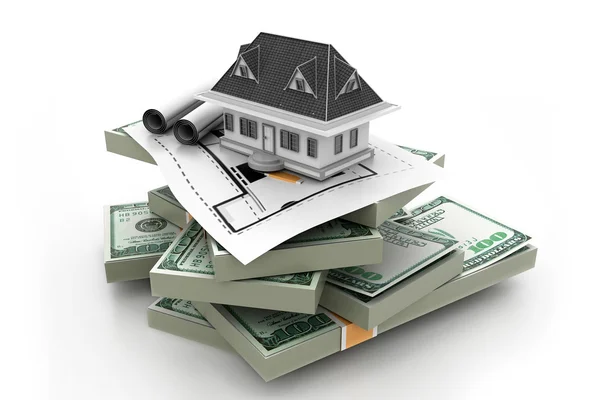 House on money stack — Stock Photo, Image