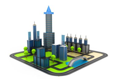 Modern project of buildings clipart