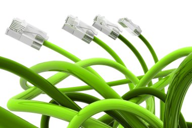 Yeşil renk ağ kablosu