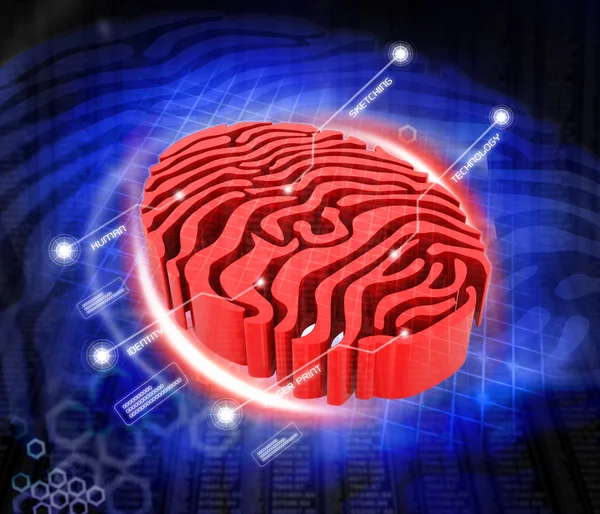 Digital illustration of fingerprint — Stock Photo, Image