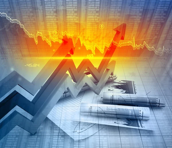 Wirtschaftsdiagramm und Grafik — Stockfoto