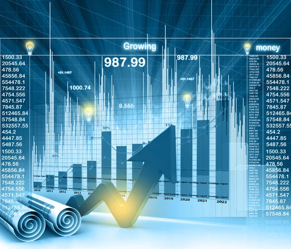 Wirtschaftsdiagramm und Grafik — Stockfoto