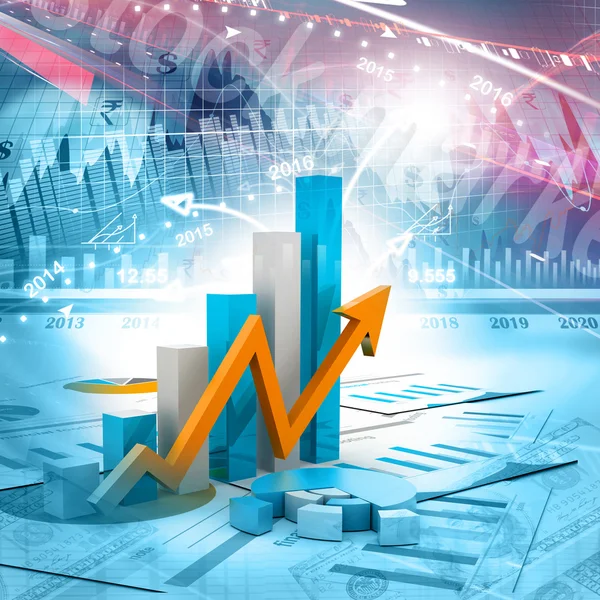 Gráfico e gráfico económico — Fotografia de Stock