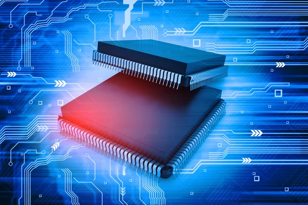 Electronic integrated circuit chip — Stock Photo, Image