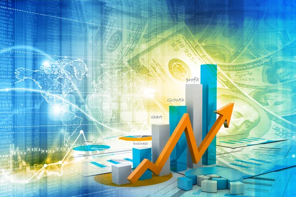 Gráfico e gráfico económico — Fotografia de Stock