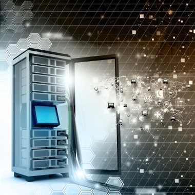 Ağ kabloları ile Server kabin