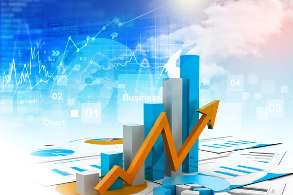 Cuadro económico y gráfico — Foto de Stock