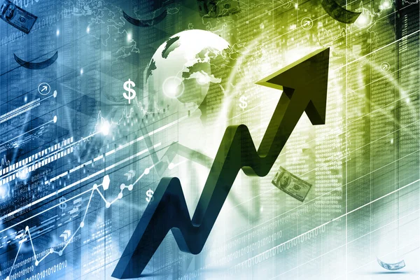Gráfico económico do mercado de acções — Fotografia de Stock