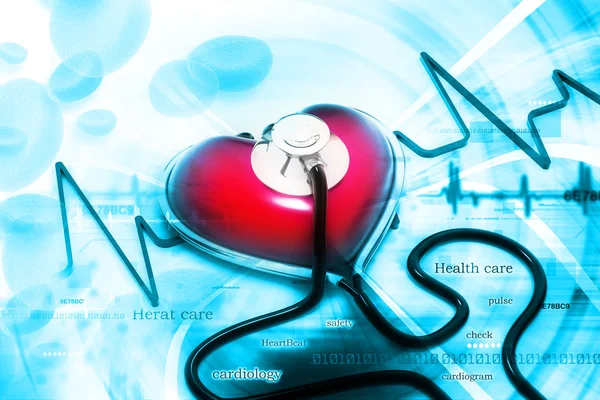 Heart and stethoscope — Stock Photo, Image