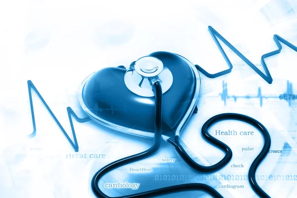 Heart and stethoscope — Stock Photo, Image