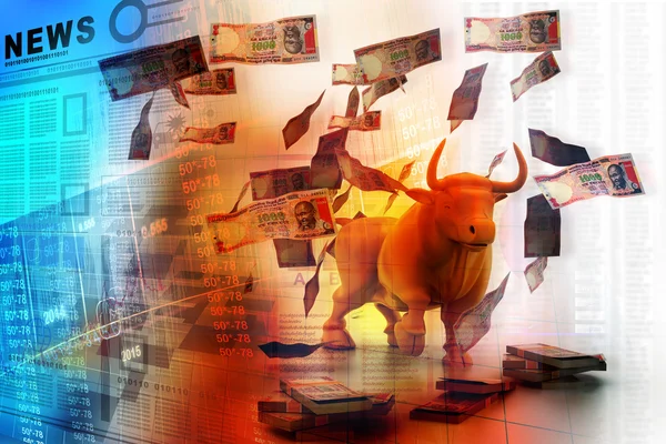 Business bull en geld — Stockfoto