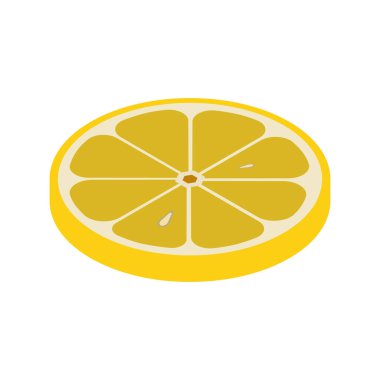 Isometric limon simgesi. Beyaz arkaplanda izole edilmiş vektör illüstrasyonu.