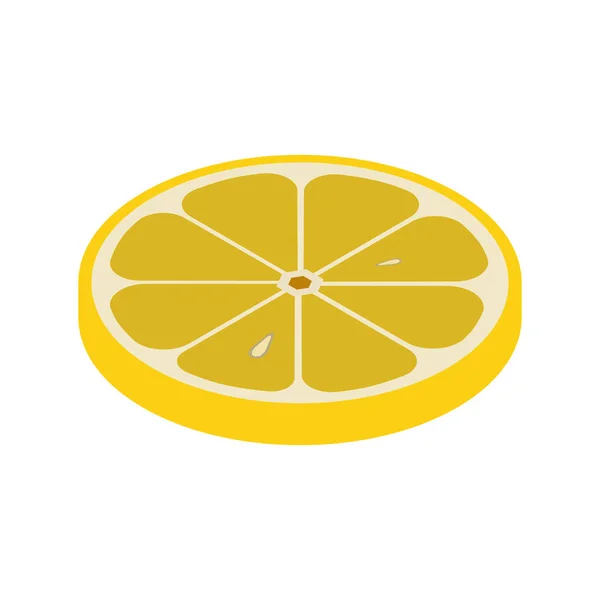 Isometrica icona di limone.Illustrazione vettoriale isolato su sfondo bianco. — Vettoriale Stock