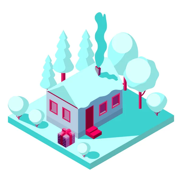 Isometrische huis icon.Vector illustratie geïsoleerd op witte achtergrond. — Stockvector