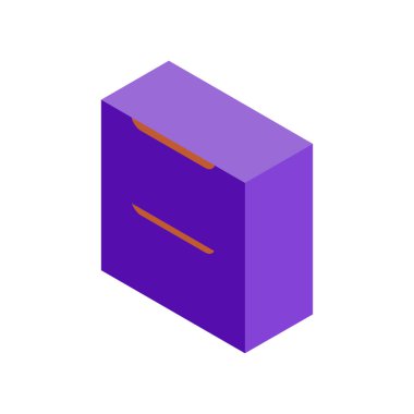 Isometric dolap simgesi. Beyaz arkaplanda izole edilmiş çekmece vektör illüstrasyonlu Isometric dolap.