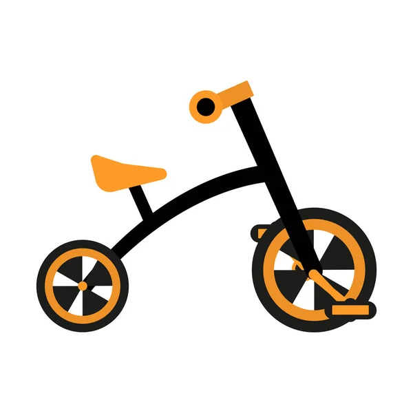 Vector flache Abbildung. Isoliertes Kinderfahrrad auf weißem Hintergrund. — Stockvektor