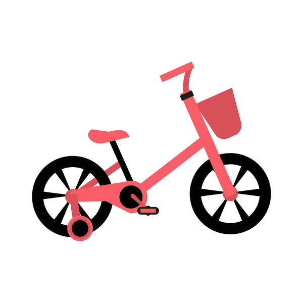 Vektorové ploché ilustrace.Izolované dětské kolo na bílém pozadí. — Stockový vektor
