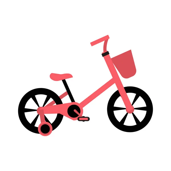 Ilustración plana vectorial. Bicicleta infantil aislada sobre fondo blanco. Vector de stock