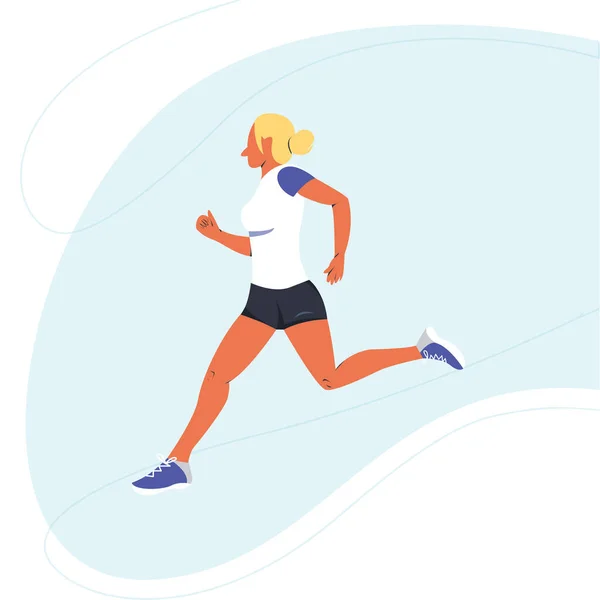 Ilustración Mujer Corriendo Vector Hermosa Mujer Con Cuerpo Atlético Corriendo — Archivo Imágenes Vectoriales