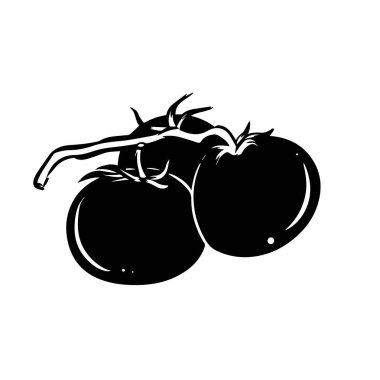 Beyaz arkaplanda izole edilmiş vektör içindeki domates dalı simgesi