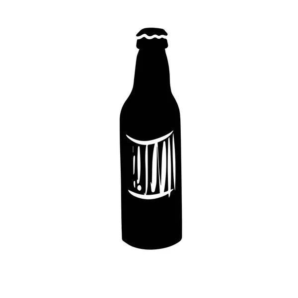 Craft Beer Bottles Icon Vector White Background — Stock Vector